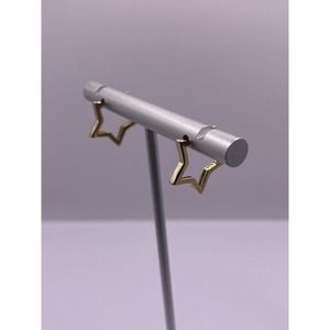 Sterling Silver Gold Plated Star Hoop Earrings